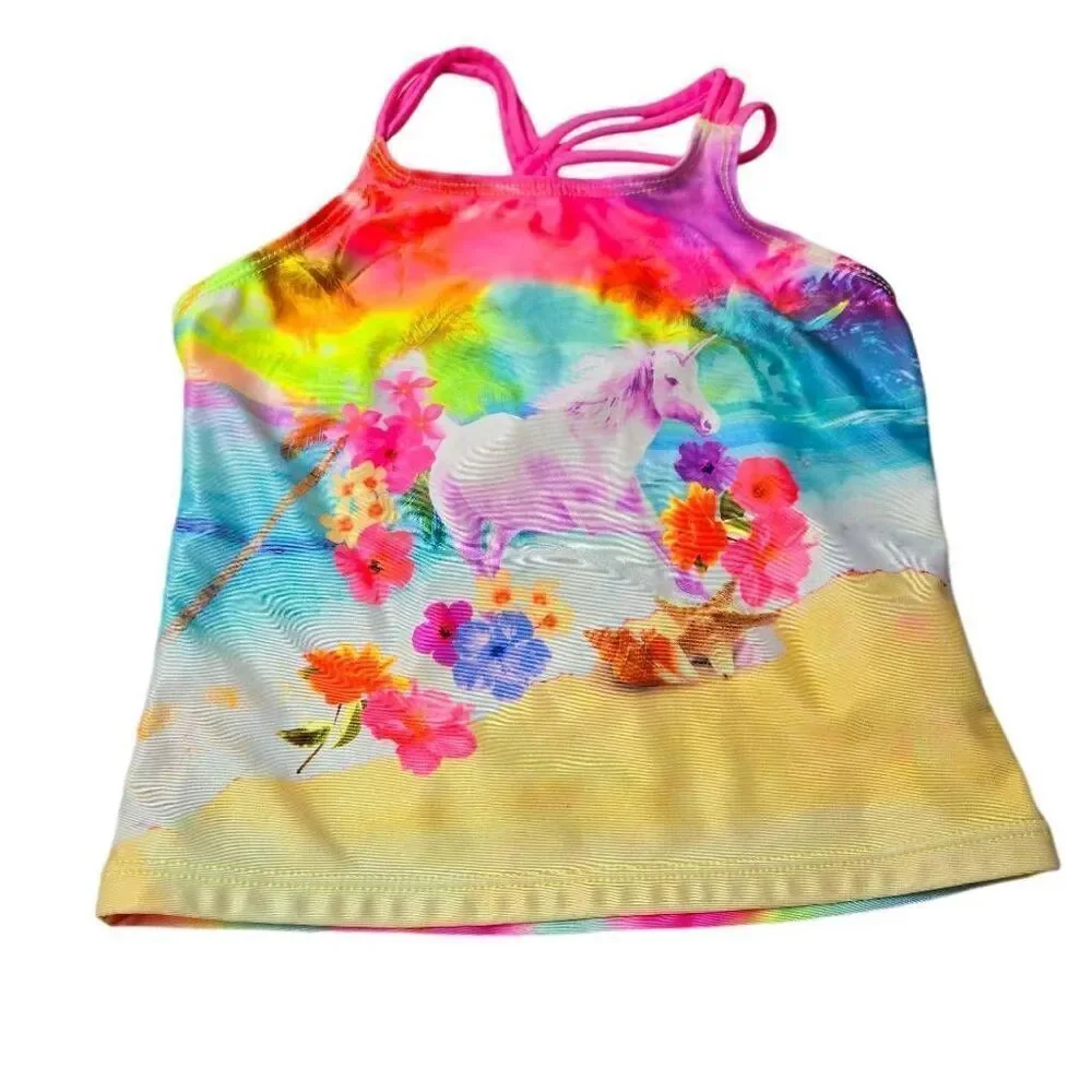 Wonder Nation unicorn tankini swimsuit S6/6X